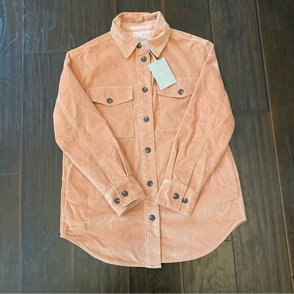 NWT Everlane Women’s Corduroy Button Up Long Sleeve Jacket cool Salmon 🍣 color - Picture 2 of 11